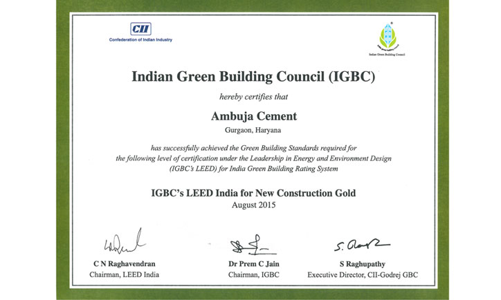 Indian green building council certificate