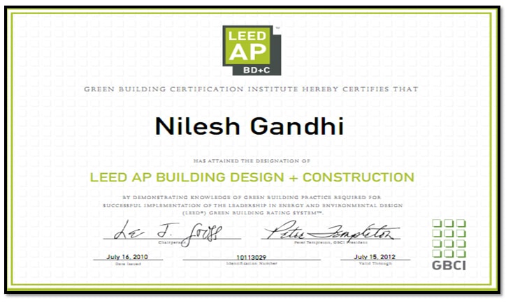 Leed AP Green Building certificate